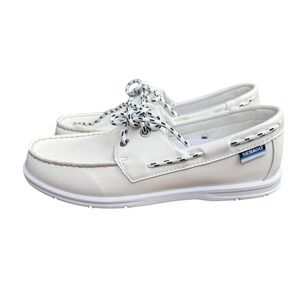 NEW‎ Sebago Jackman Women's White Boat Shoes Size 9W Classic Loafer Moccasin